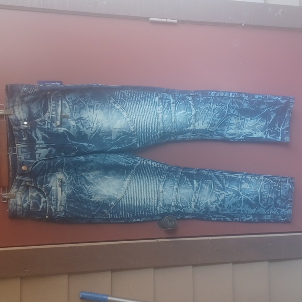 Aiyino Men's Motor Biker Street Jean's Size: 34